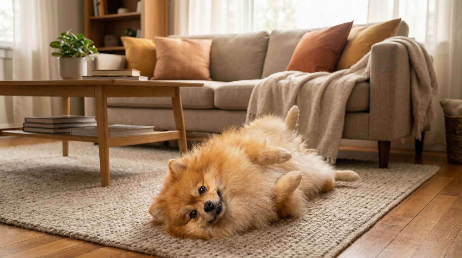 Un obrero de la nieve con melena de peluquería: el pomerania